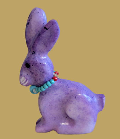 Purple Dyed Marble Bunny Rabbit Zuni Fetish