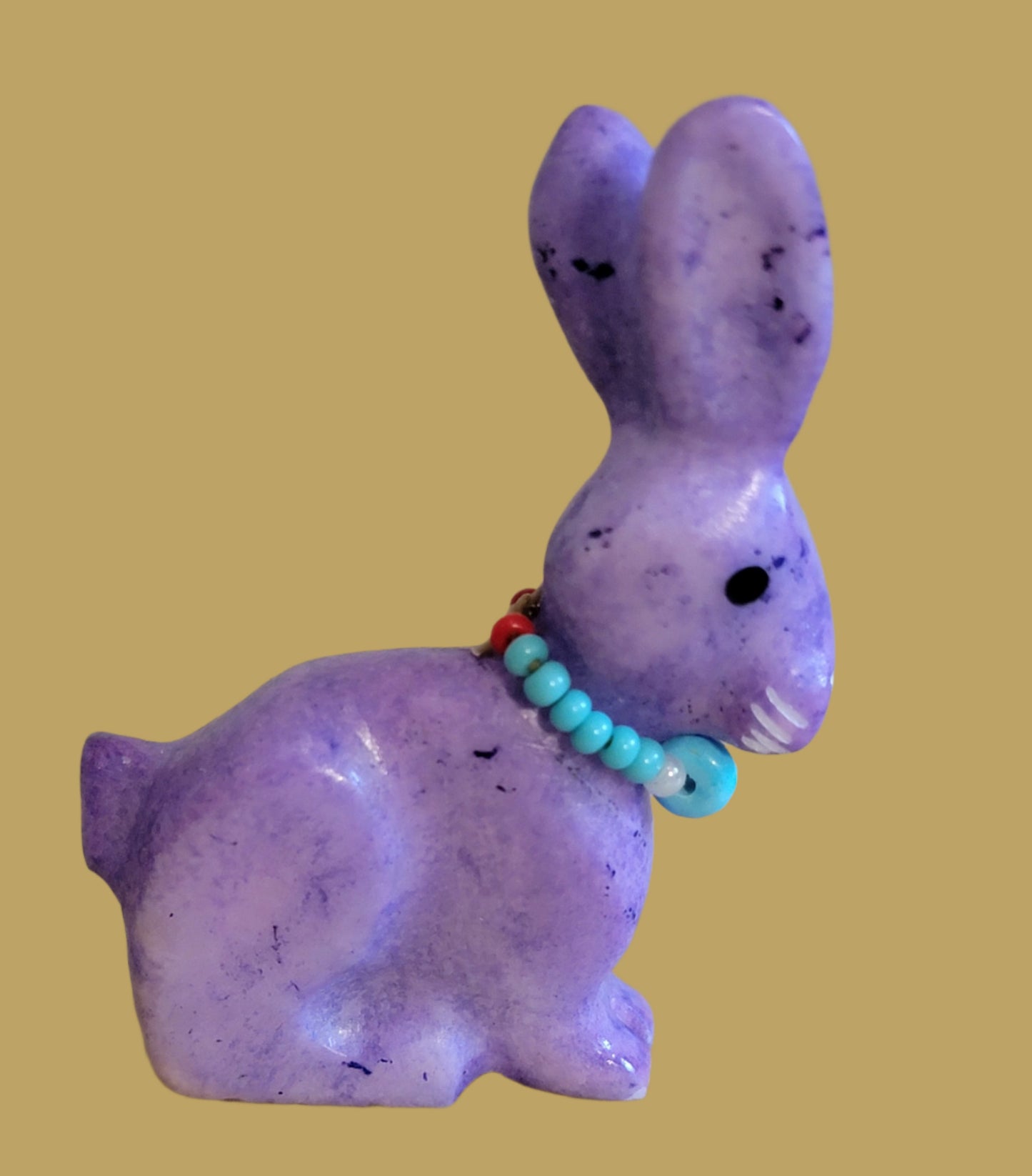 Purple Dyed Marble Bunny Rabbit Zuni Fetish