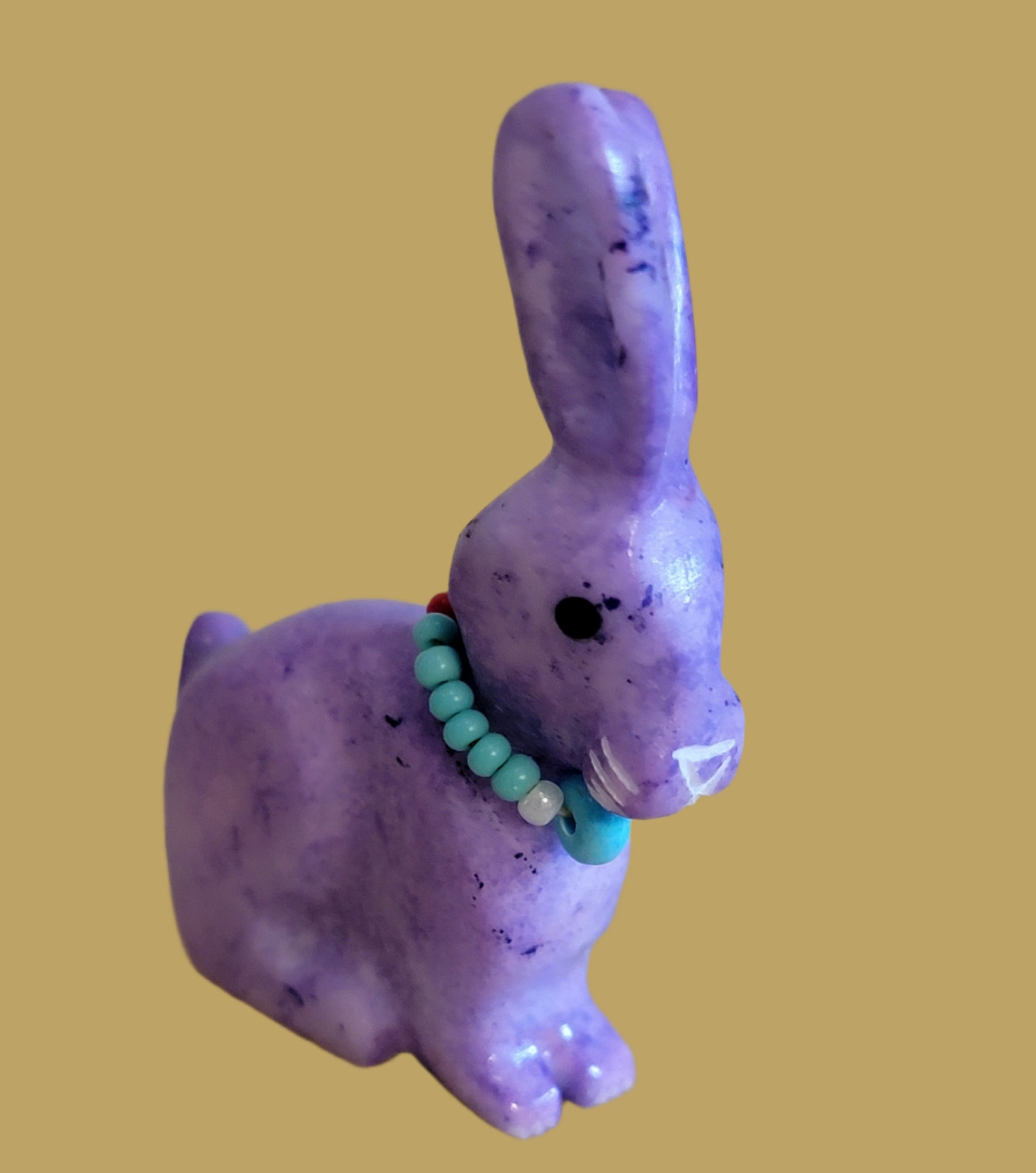 Purple Dyed Marble Bunny Rabbit Zuni Fetish
