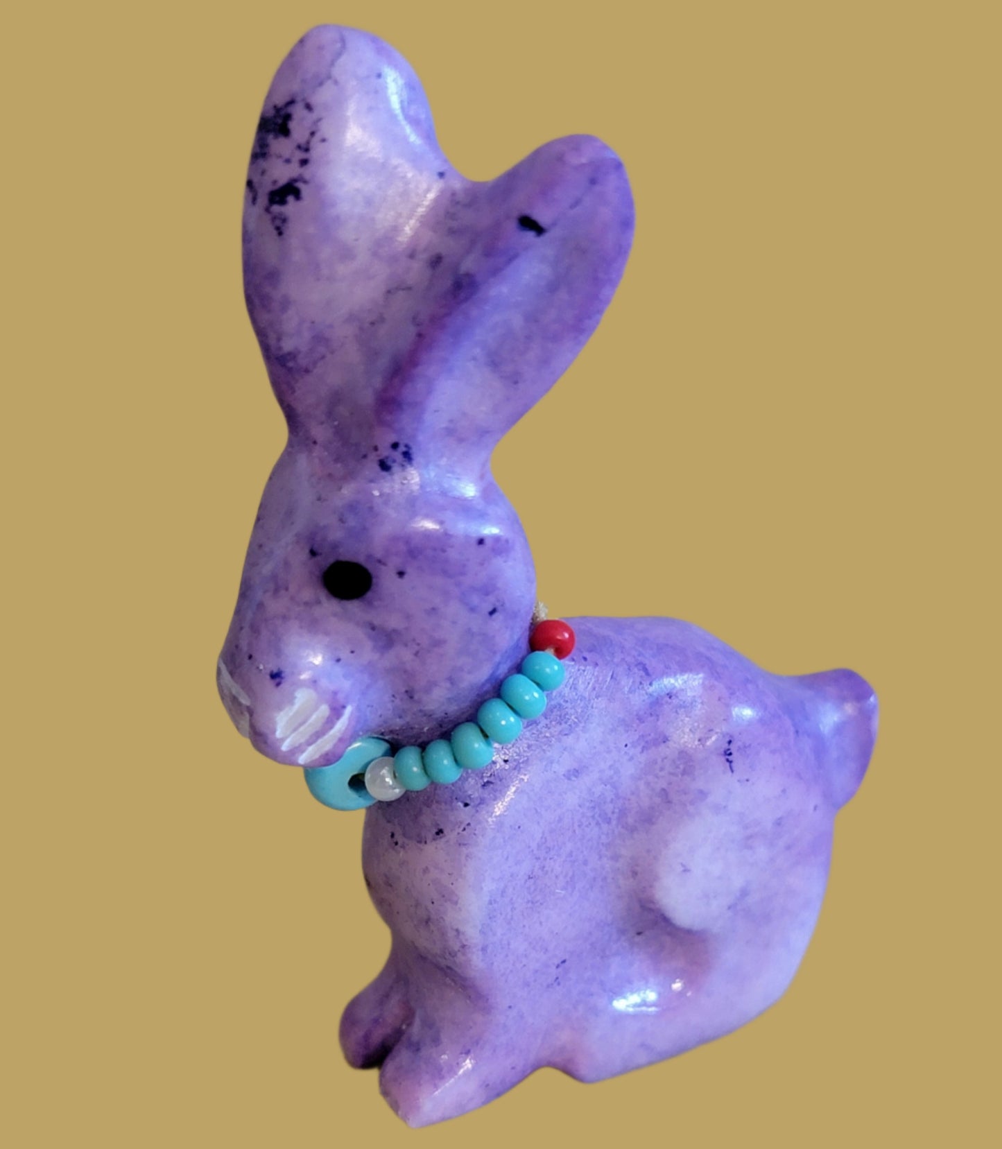 Purple Dyed Marble Bunny Rabbit Zuni Fetish