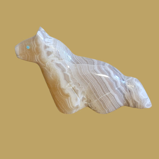 Blonde Onyx Healing Horse Zuni Fetish