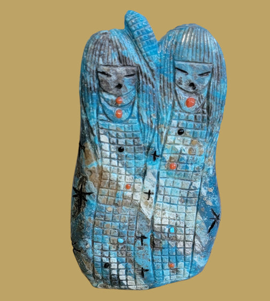 Quadruple Turquoise Zuni Maidens/Corn Maidens Zuni Fetish