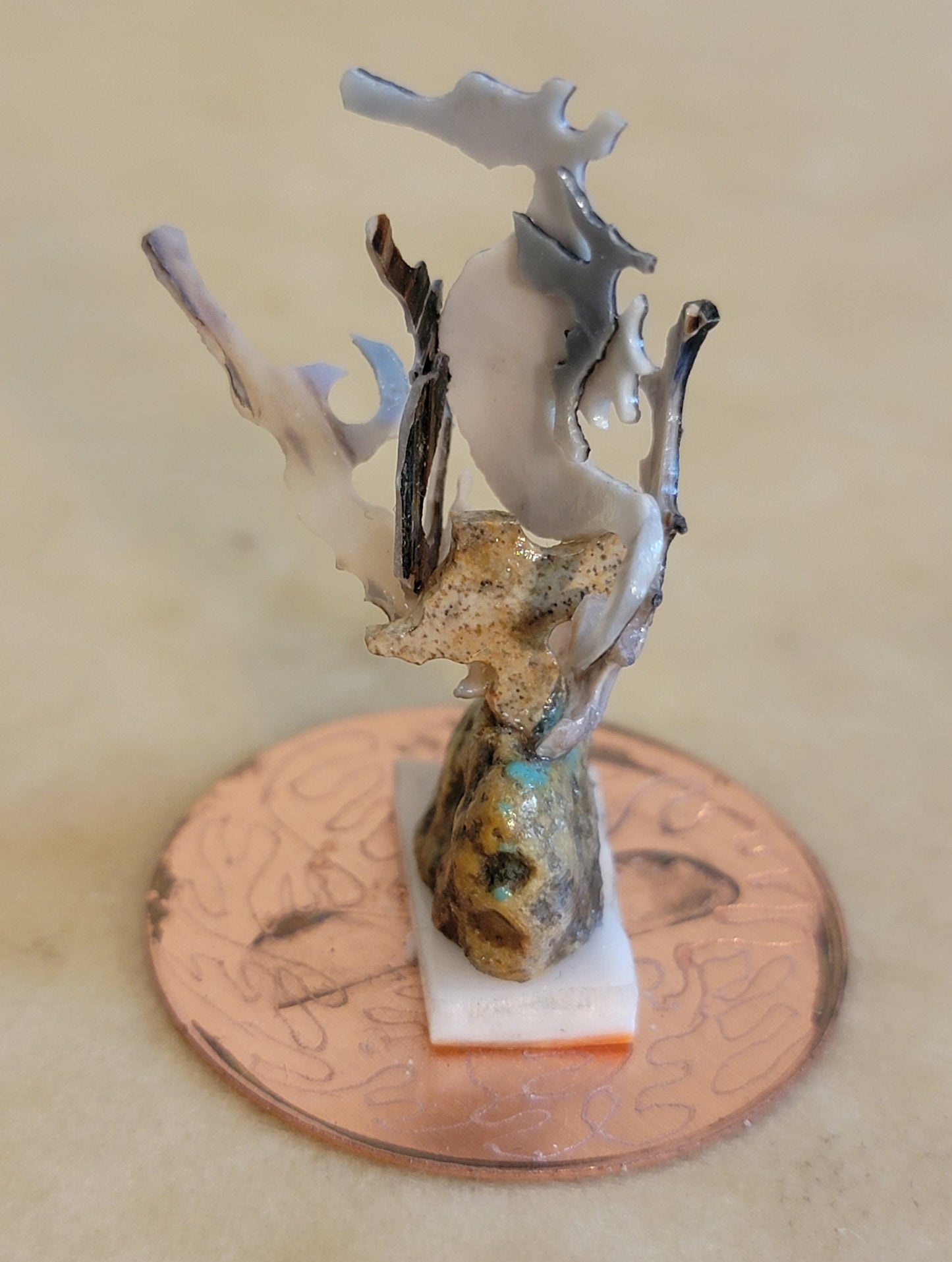 Shell and Copper Seahorse Zuni Fetish