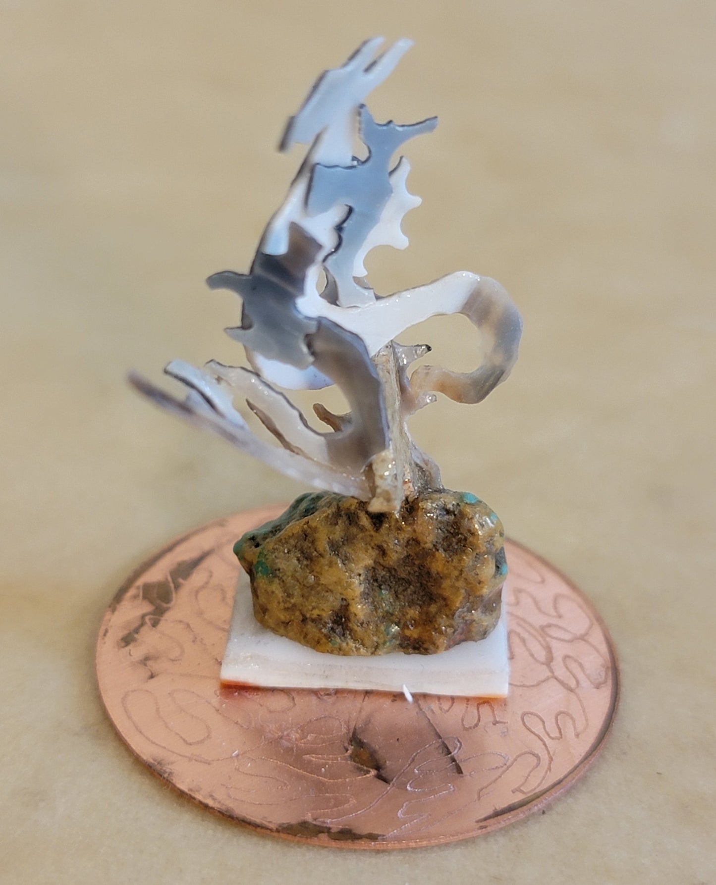 Shell and Copper Seahorse Zuni Fetish