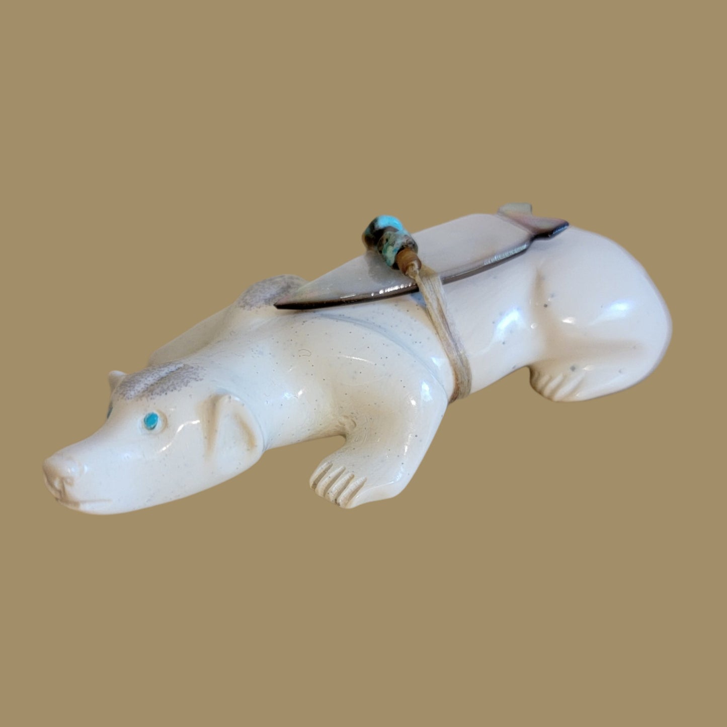 Serpentine Fish Rock Creeping Badger Zuni Fetish