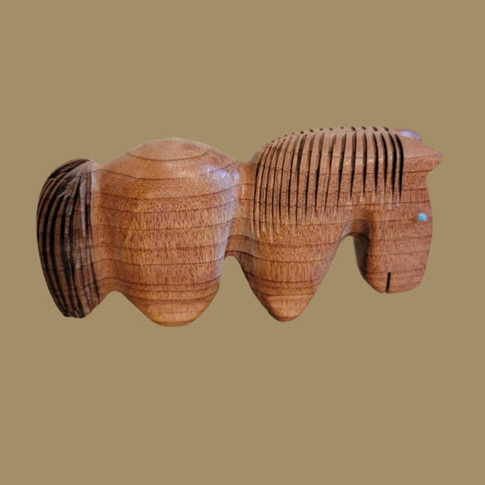 Cedar and Wood Burned Healing Horse Zuni Fetish
