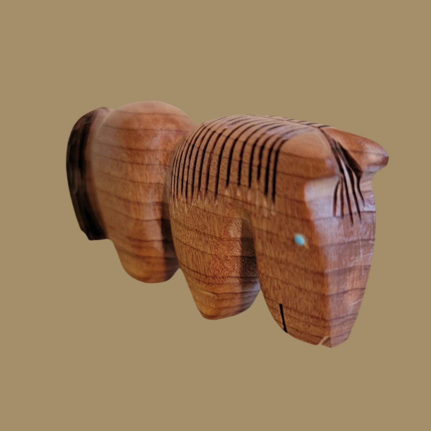 Cedar and Wood Burned Healing Horse Zuni Fetish