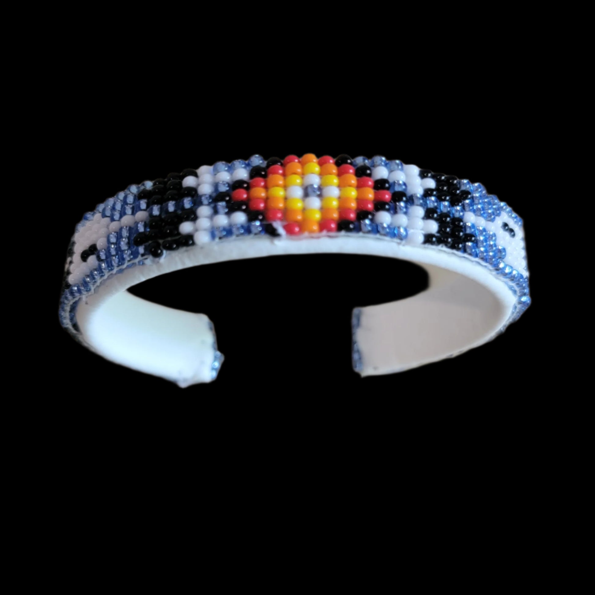 Beaded Bracelet w/ Fire Colors Indian Beadwork