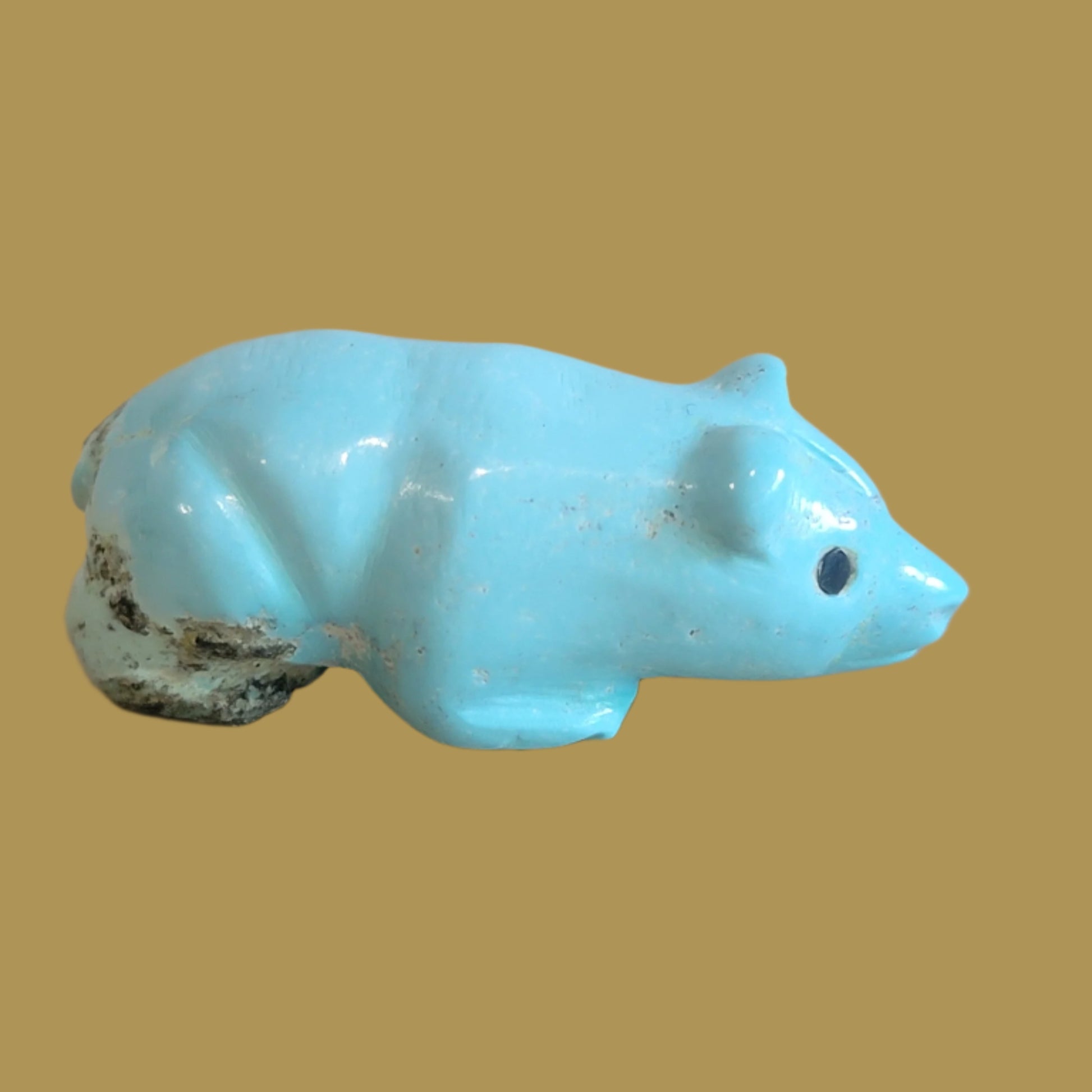 Navajo "Natural Fox" Turquoise Zuni Fetish Bear