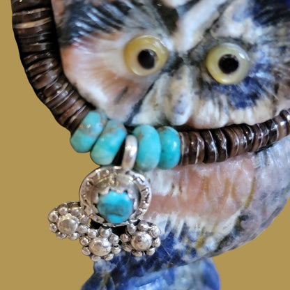 Sunset Sodalite Great Horned Hoot Owl Zuni Fetish w/Bling
