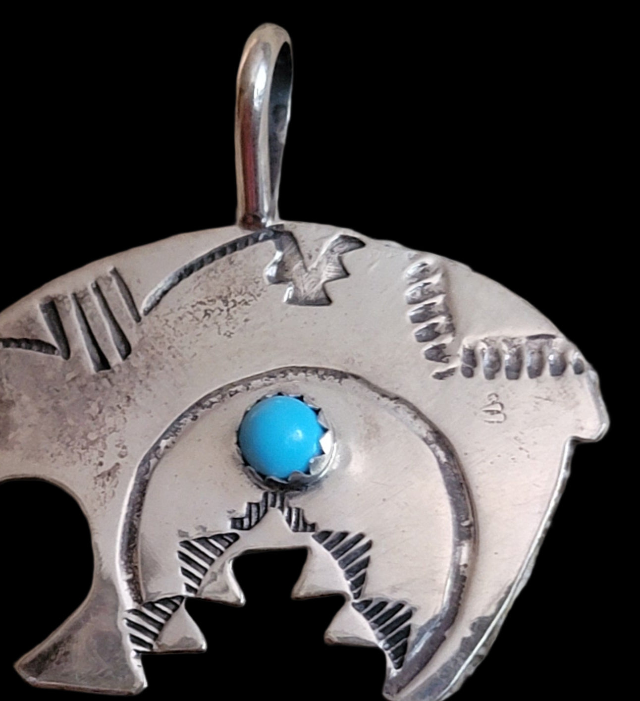 Navajo Sterling Fetish Bear Pendant Indian Jewelry