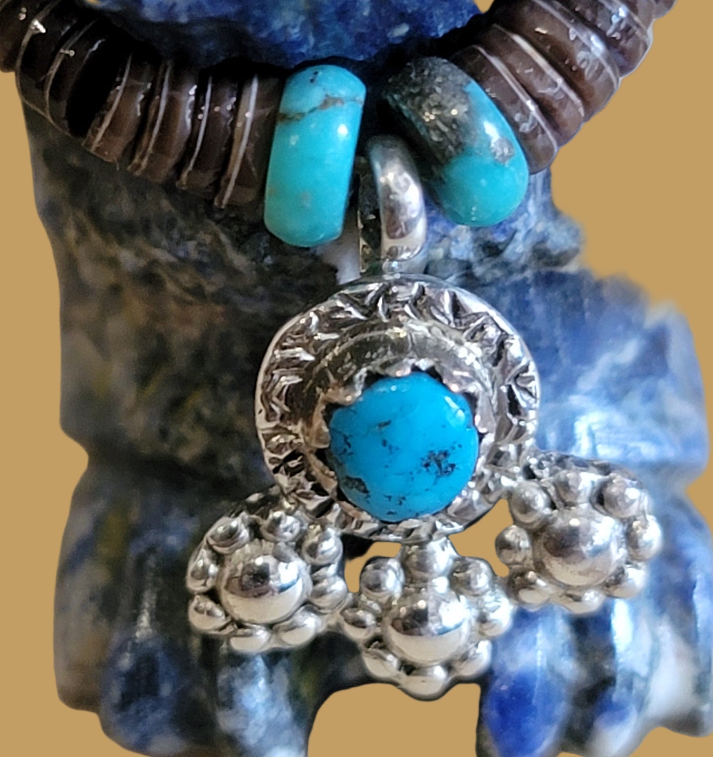 Sunset Sodalite Hoot Owl w/ Amazing Wings and Jewelry Zuni Fetish