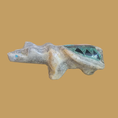 Mosaic Inlay Mountain Lion Zuni Fetish