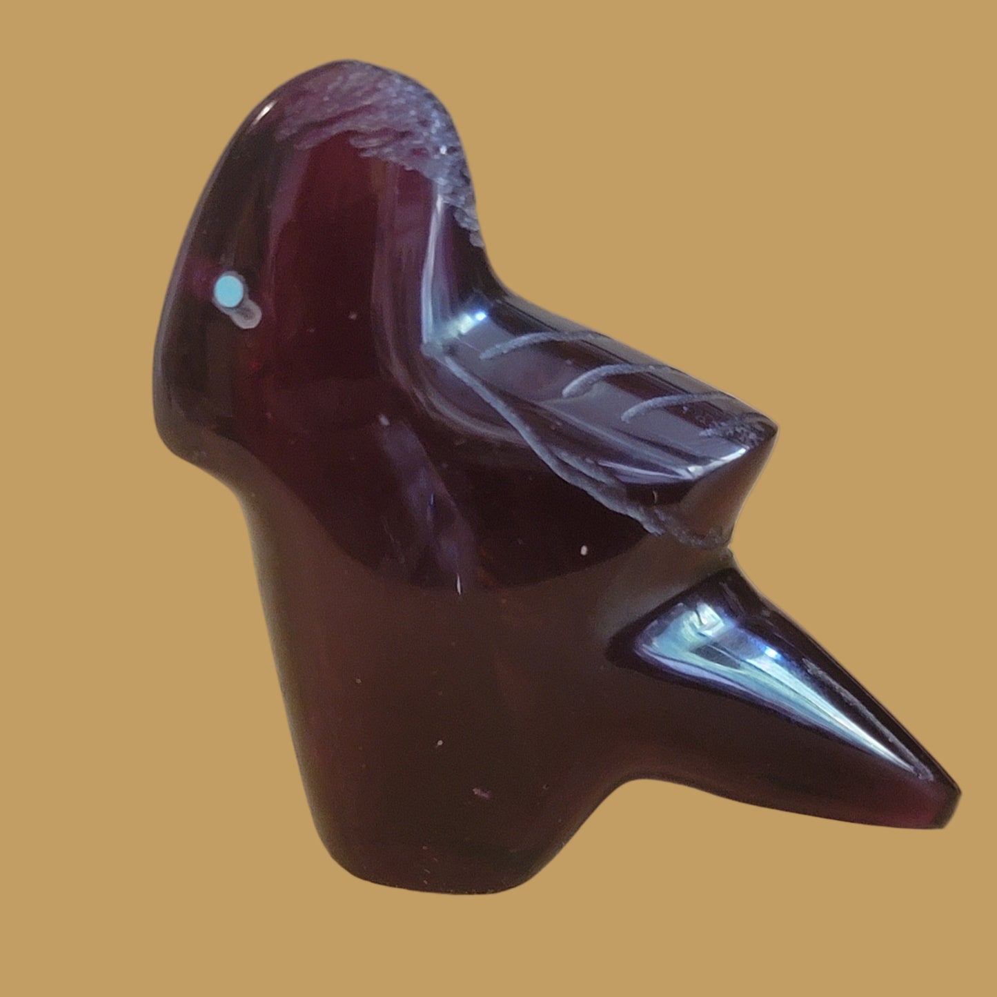 Slag Glass Rich Burgundy Cardinal Zuni Fetish