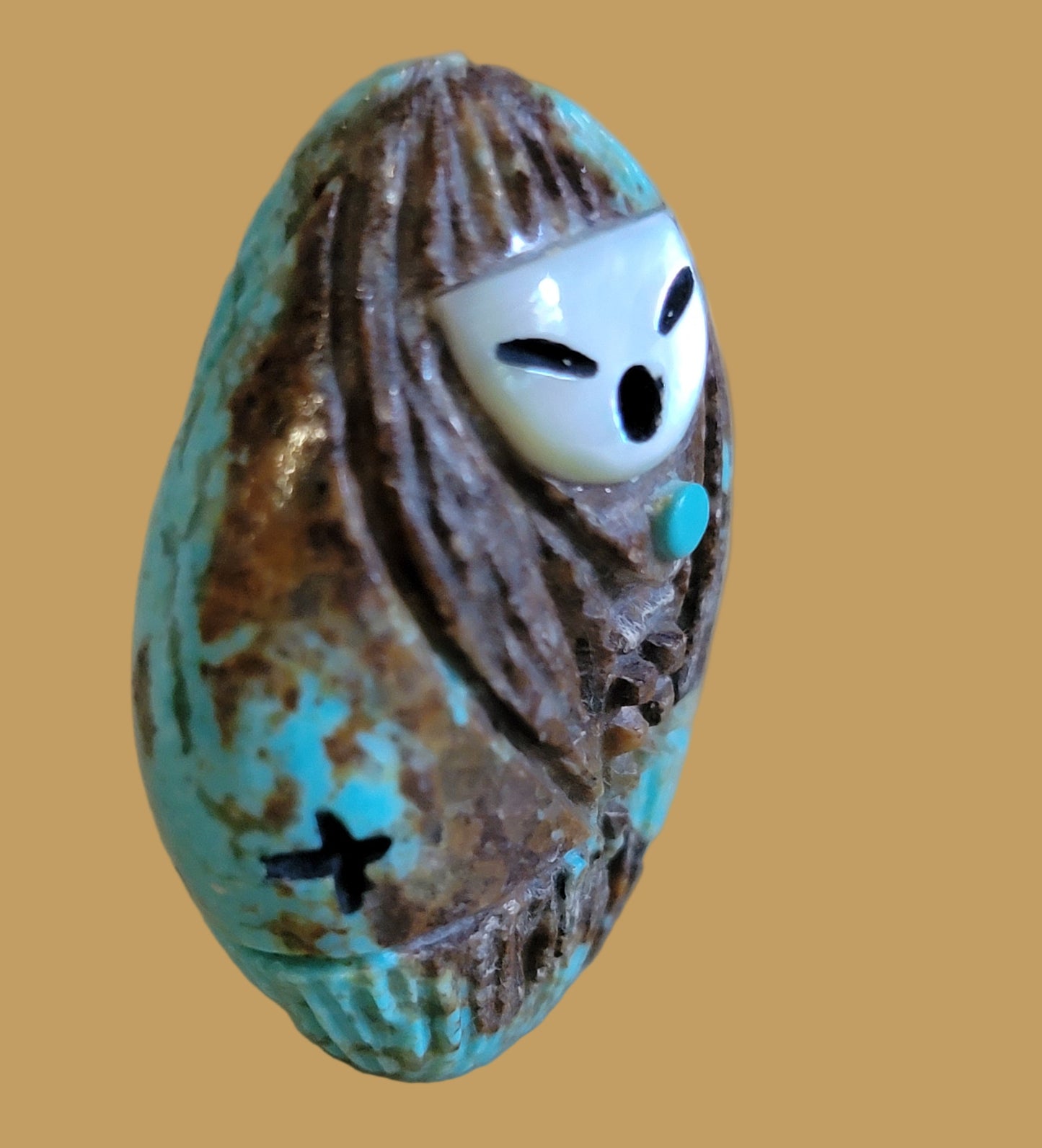 Double Sided Turquoise Zuni Corn Maiden Zuni Fetish