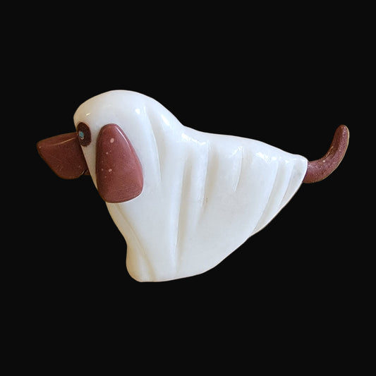 "I Ain't Afraid of No Ghosts" Pup/Dog in Halloween Ghost Sheet Zuni Fetish