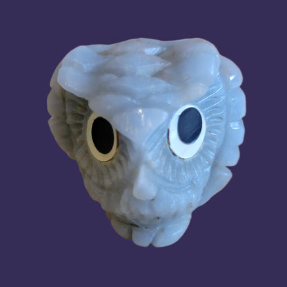 Angelite Owl Rules the Night Skies/ "Sees What Others Cannot See" Zuni Fetish