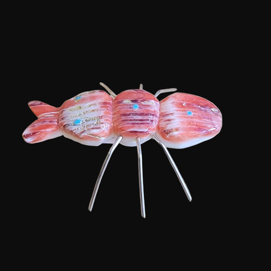Spiny Oyster Creepy Bug  w/ Silver Legs Zuni Fetish