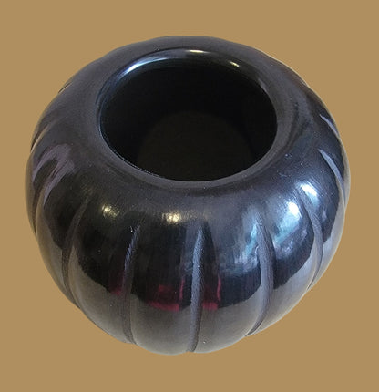 Santa Clara Pueblo Blackware Melon Bowl Indian Pottery