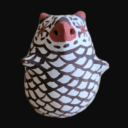 Miniature Great Horned Owl Zuni Pueblo Indian Pottery