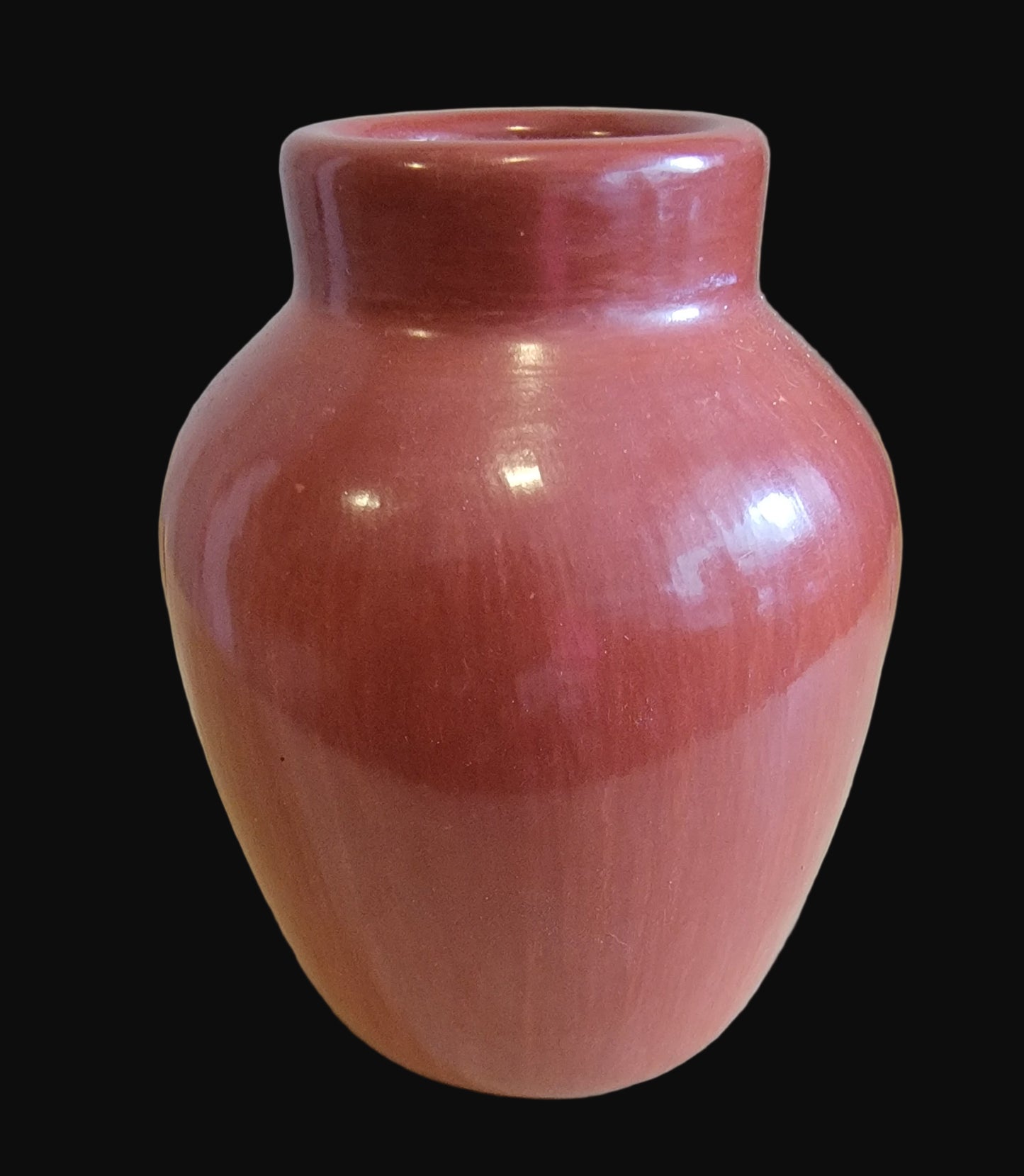 Redware Vase w/Pawprint Design Santa Clara Pueblo Indian Pottery