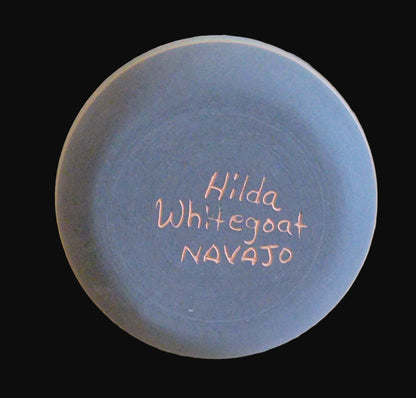 Navajo Carved Pottery Bowl w/Rain Pattern Rim Indian Pottery
