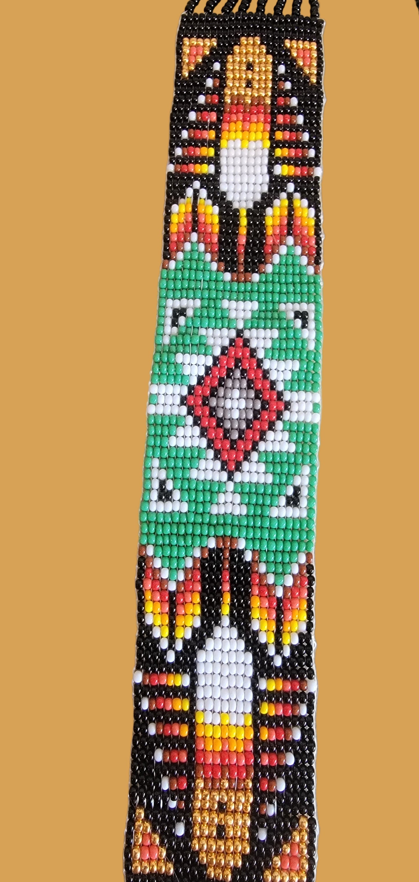 Fabulous Beaded Navajo Necklace w/ Malachite Stones Indian Jewelry/Beadwork