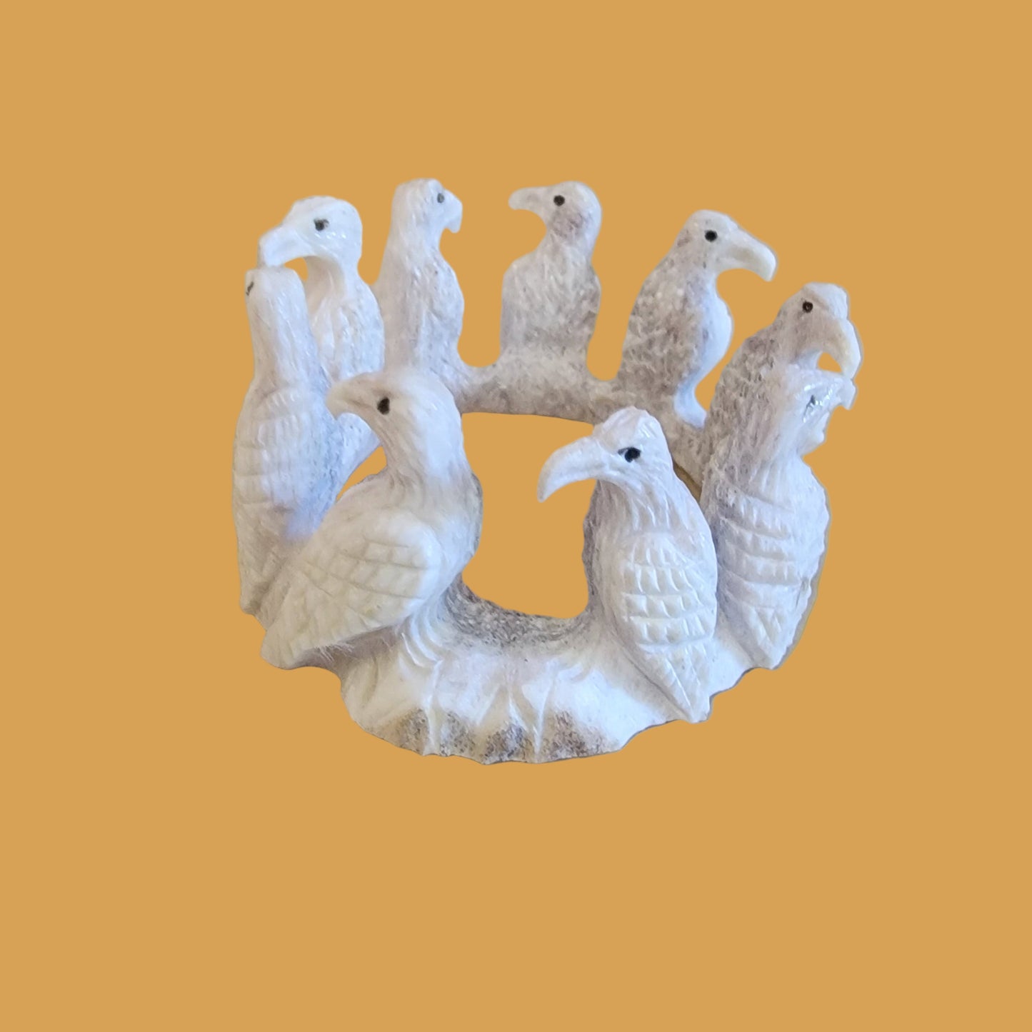 A Circle of Nine Antler Eagles (Convocation) Zuni Fetish