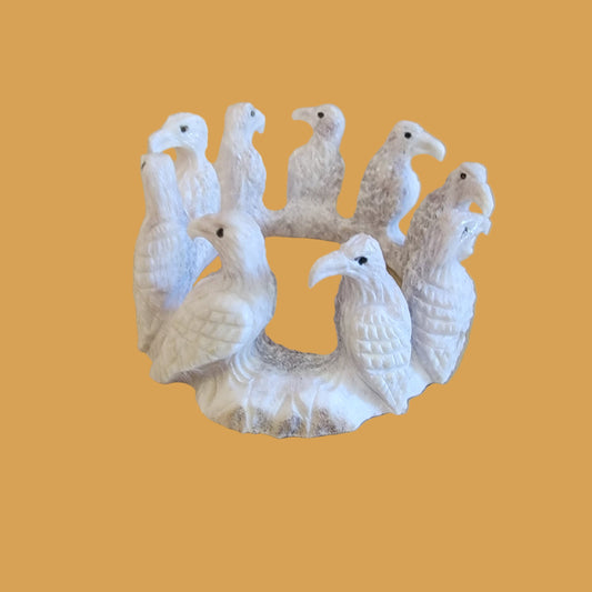 A Circle of Nine Antler Eagles (Convocation) Zuni Fetish
