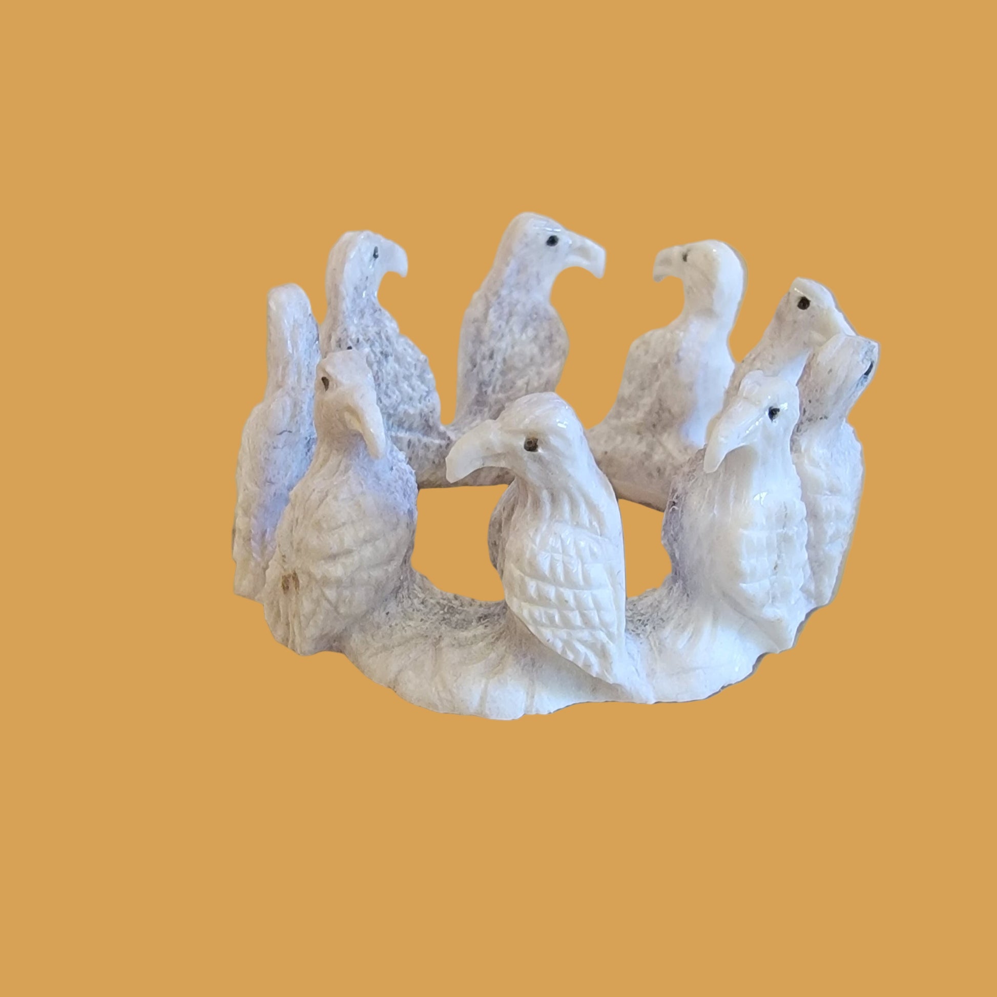 A Circle of Nine Antler Eagles (Convocation) Zuni Fetish