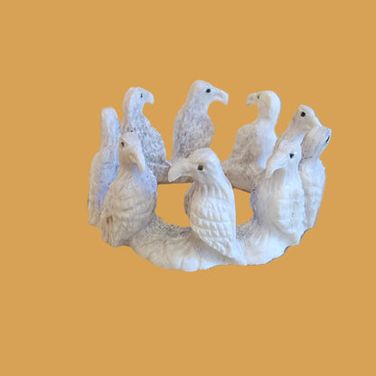 A Circle of Nine Antler Eagles (Convocation) Zuni Fetish