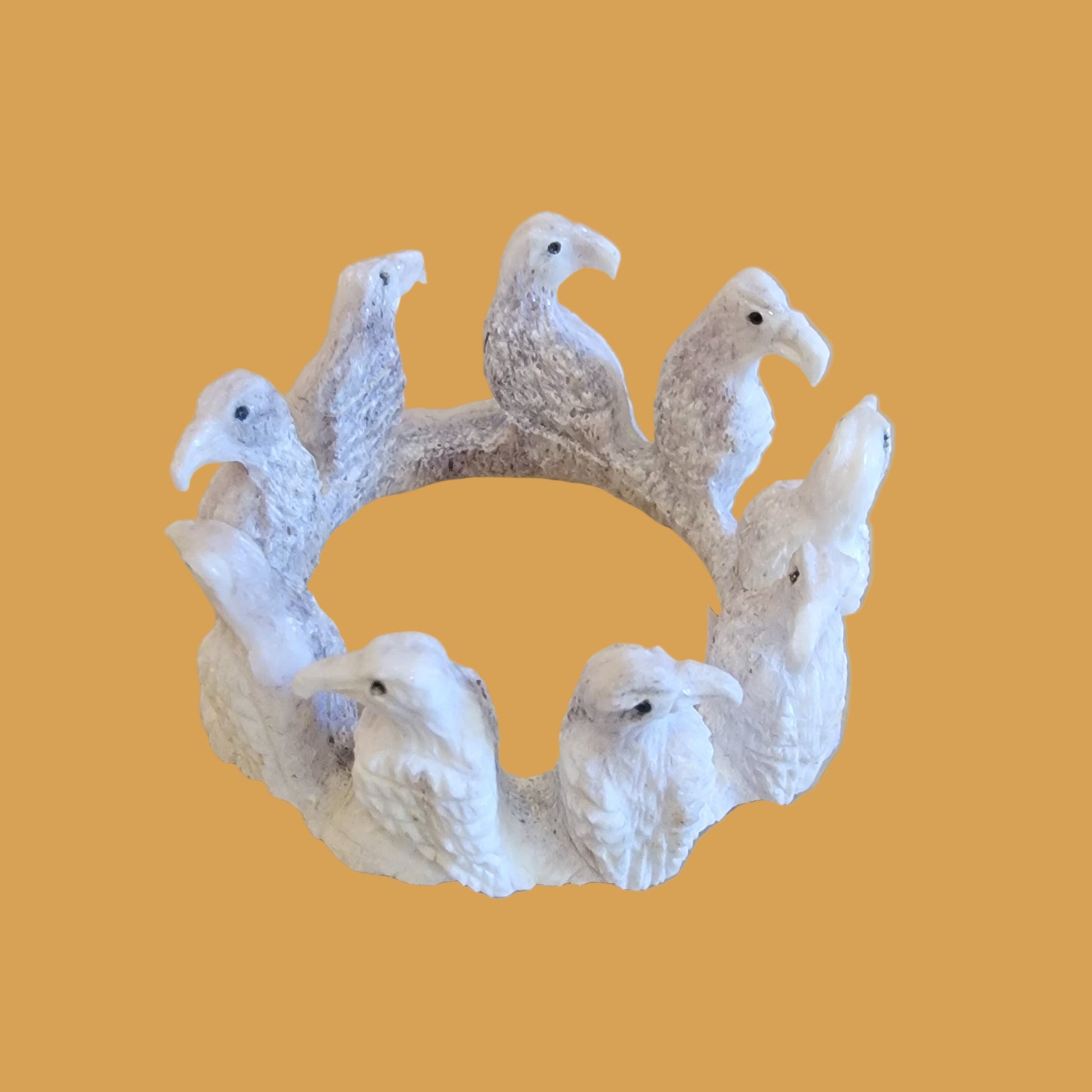 A Circle of Nine Antler Eagles (Convocation) Zuni Fetish