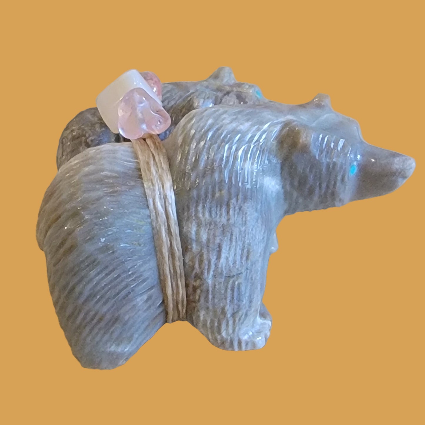 Paulette and Farlan Quam Double Picasso Marble Bears Zuni Fetish