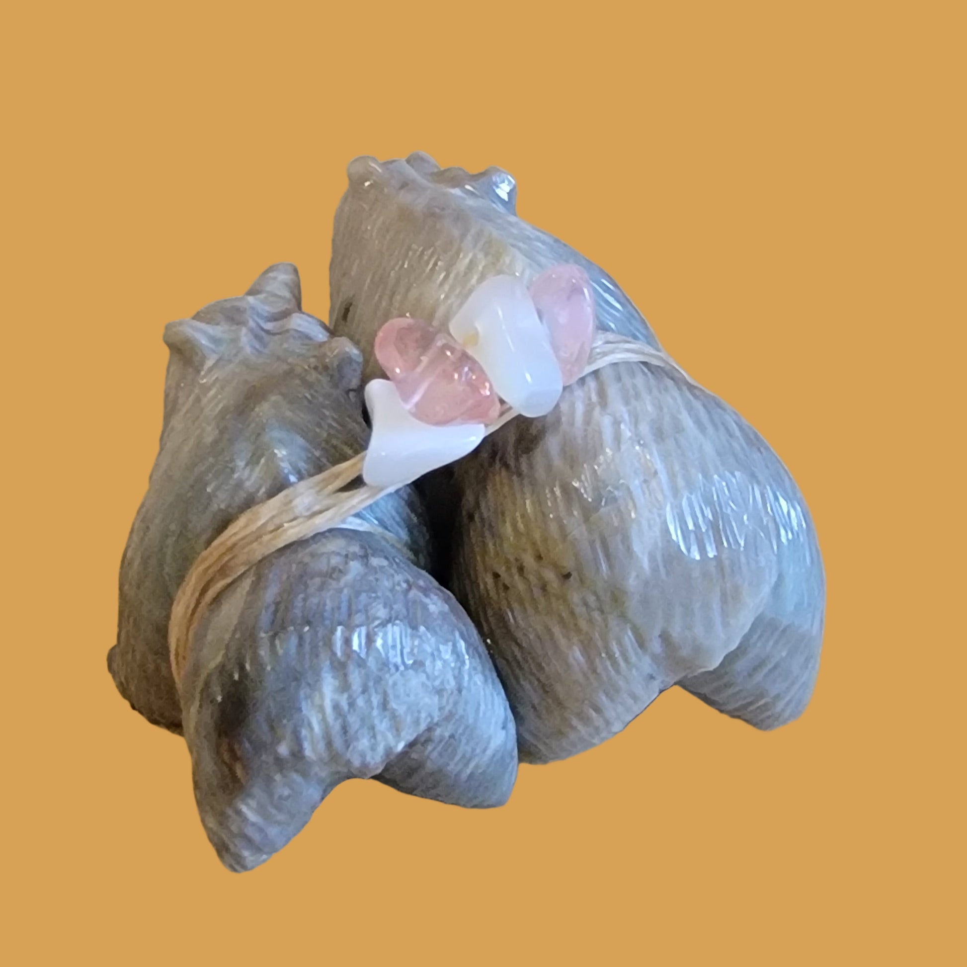Paulette and Farlan Quam Double Picasso Marble Bears Zuni Fetish