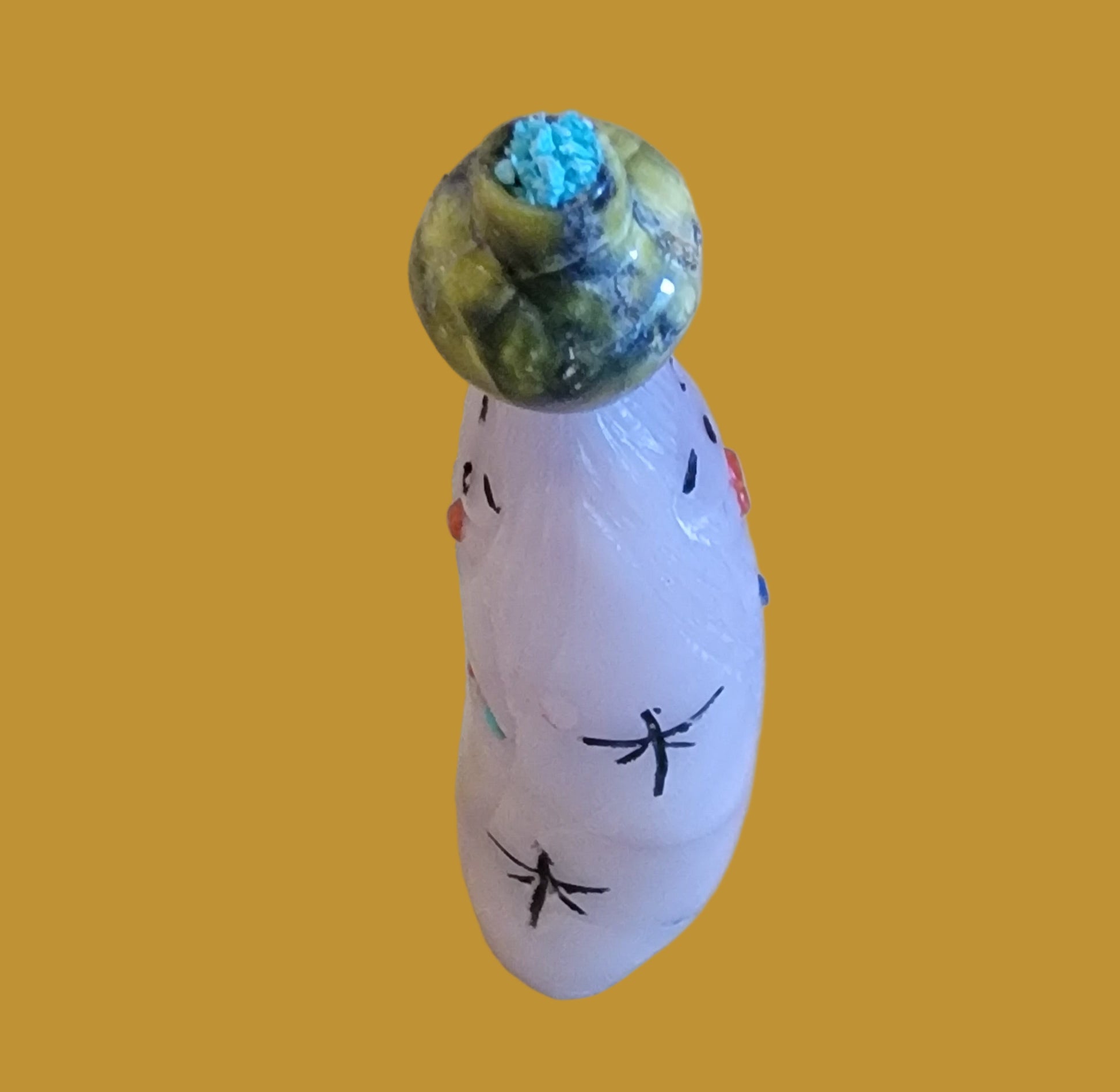 Double Sided Fluorite Zuni Olla/Corn Maiden Zuni Fetish
