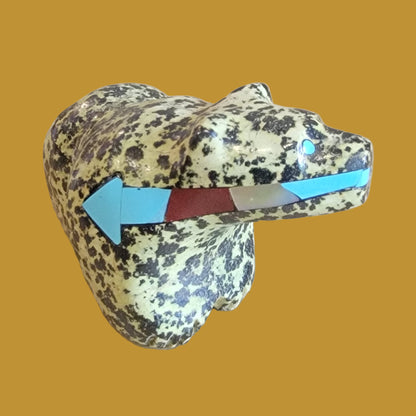 Poweful Argite Bear w/ Impressive Sweeping Heartline Zuni Fetish