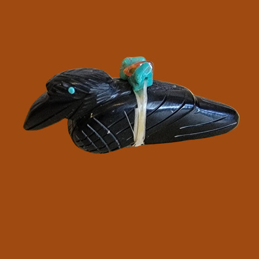 "The Raven" w/Pack Zuni Fetish