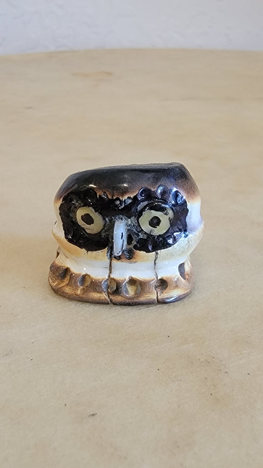 Haloo Halloween Antler Burnished Owl Zuni Fetish