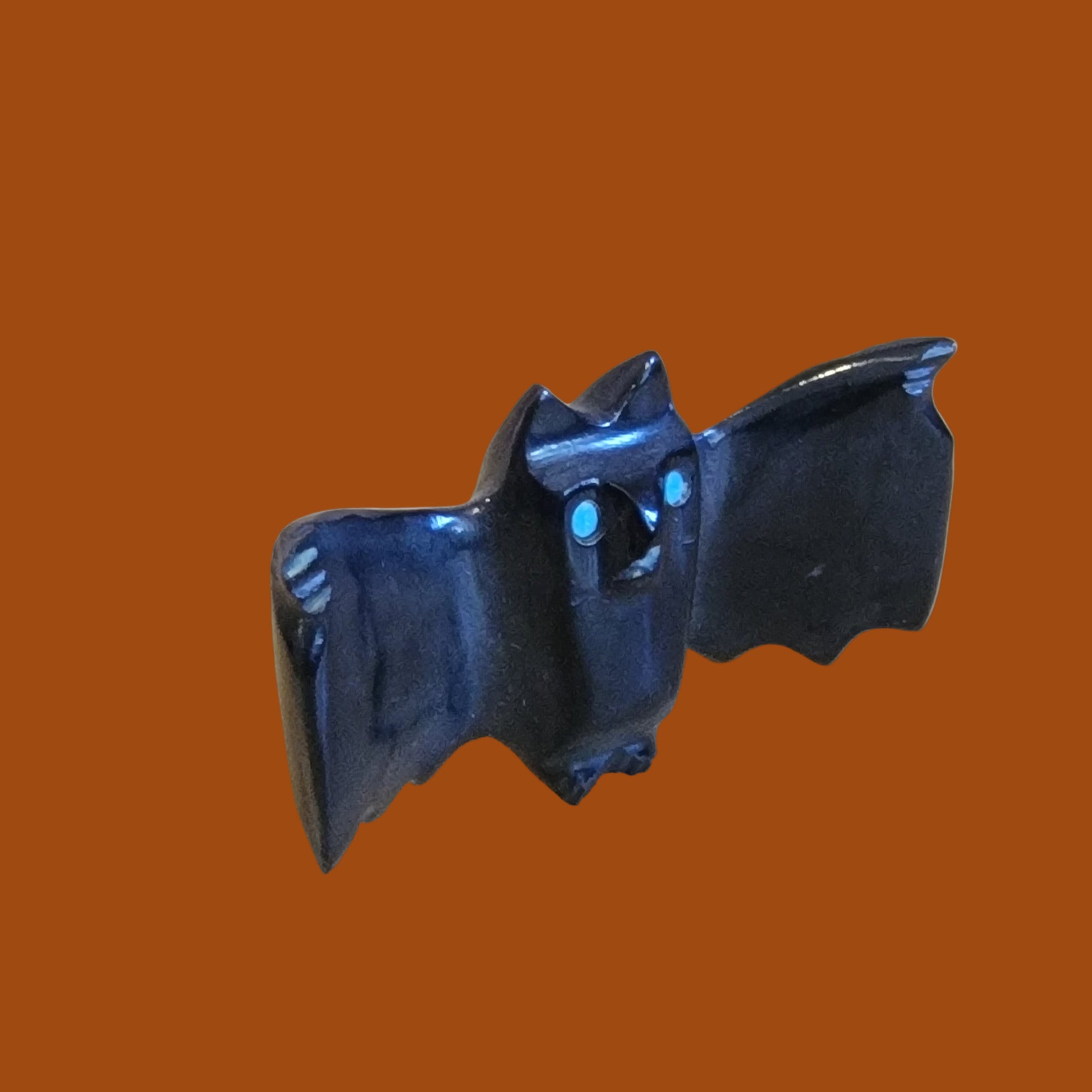 Black Marble Halloween Bat Zuni Fetish