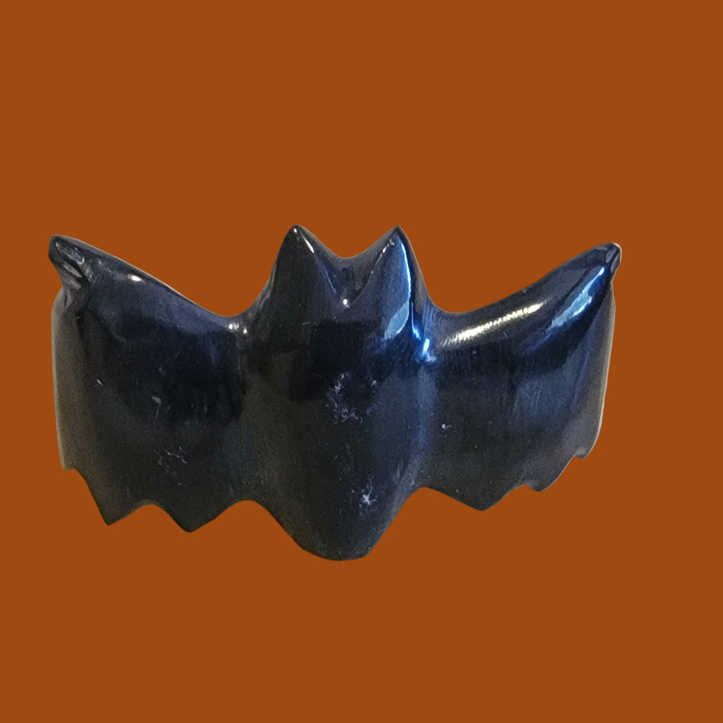 Black Marble Halloween Bat Zuni Fetish