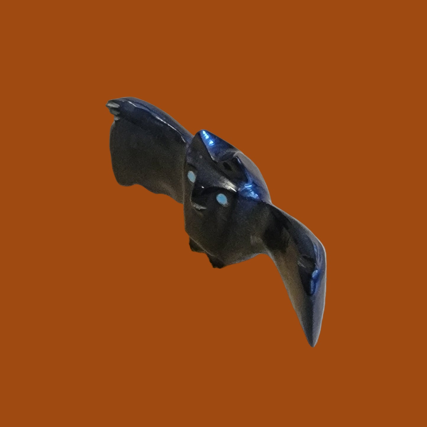 Black Marble Halloween Bat Zuni Fetish