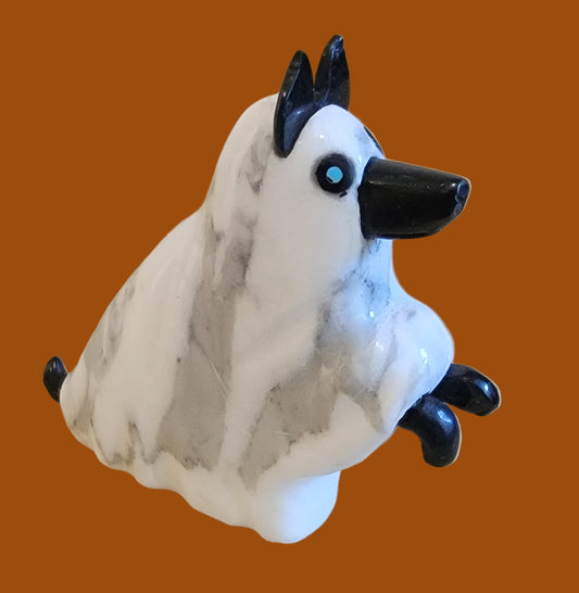 Begging For Halloween Treats Ghost Dog/Pup Zuni Fetish