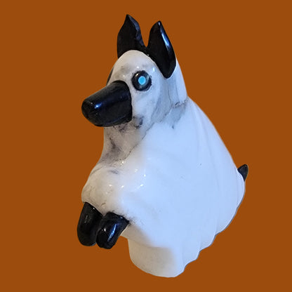 Begging For Halloween Treats Ghost Dog/Pup Zuni Fetish