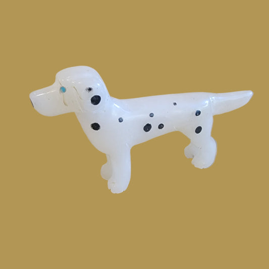 Spotted Alabaster Dalmatian Dog/Pup Zuni Fetish