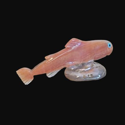 Elegant Abalone Shell Rainbow Trout Fish Zuni Fetish