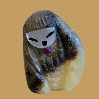 Septarian Nodule (Utah Geode) Zuni Corn Maiden Zuni Fetish