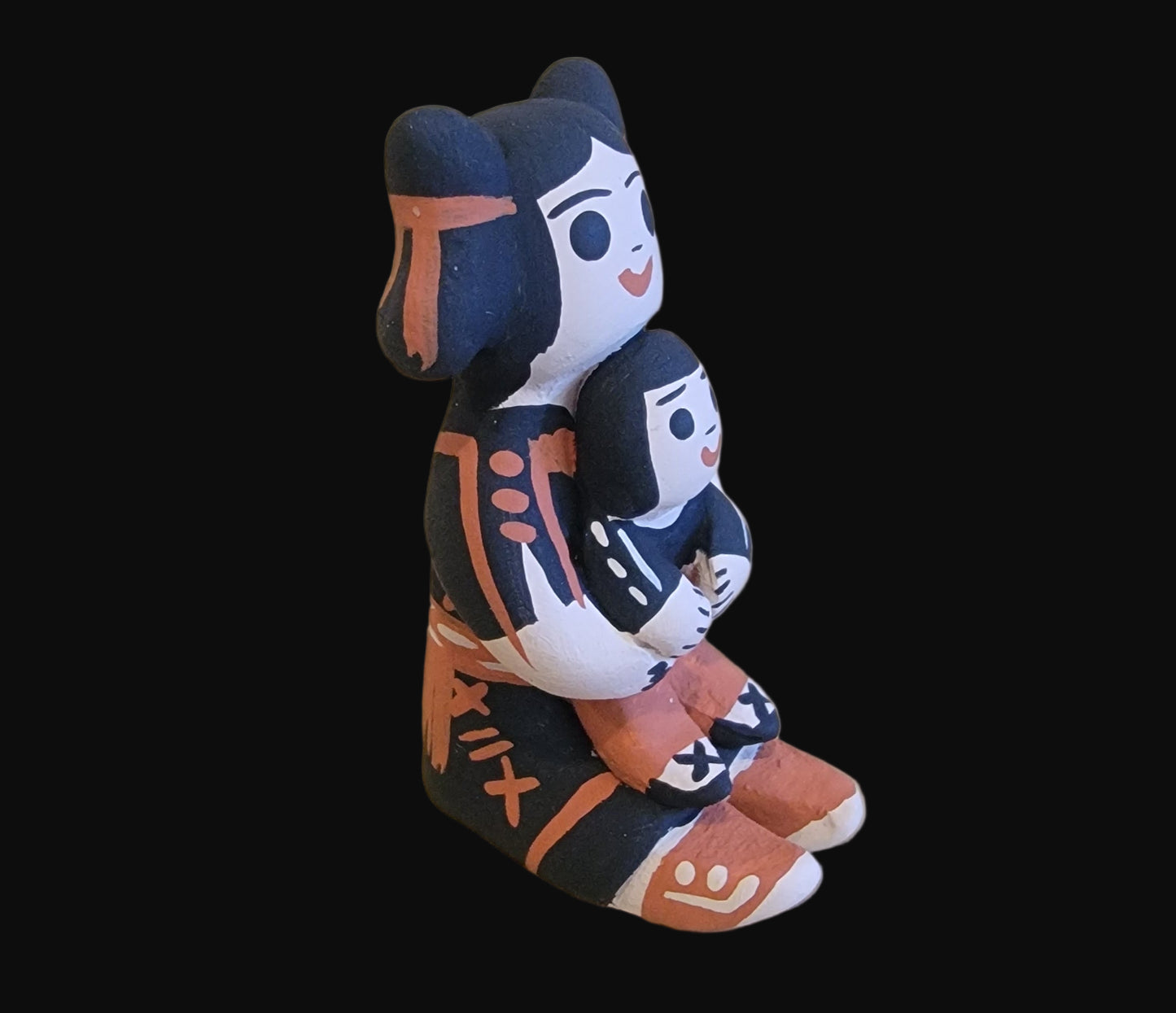 Cochiti Pueblo Storyteller w/One Baby Pueblo Pottery