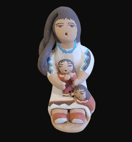 Jemez Pueblo Stoyteller w/ Two Children Pueblo Pottery