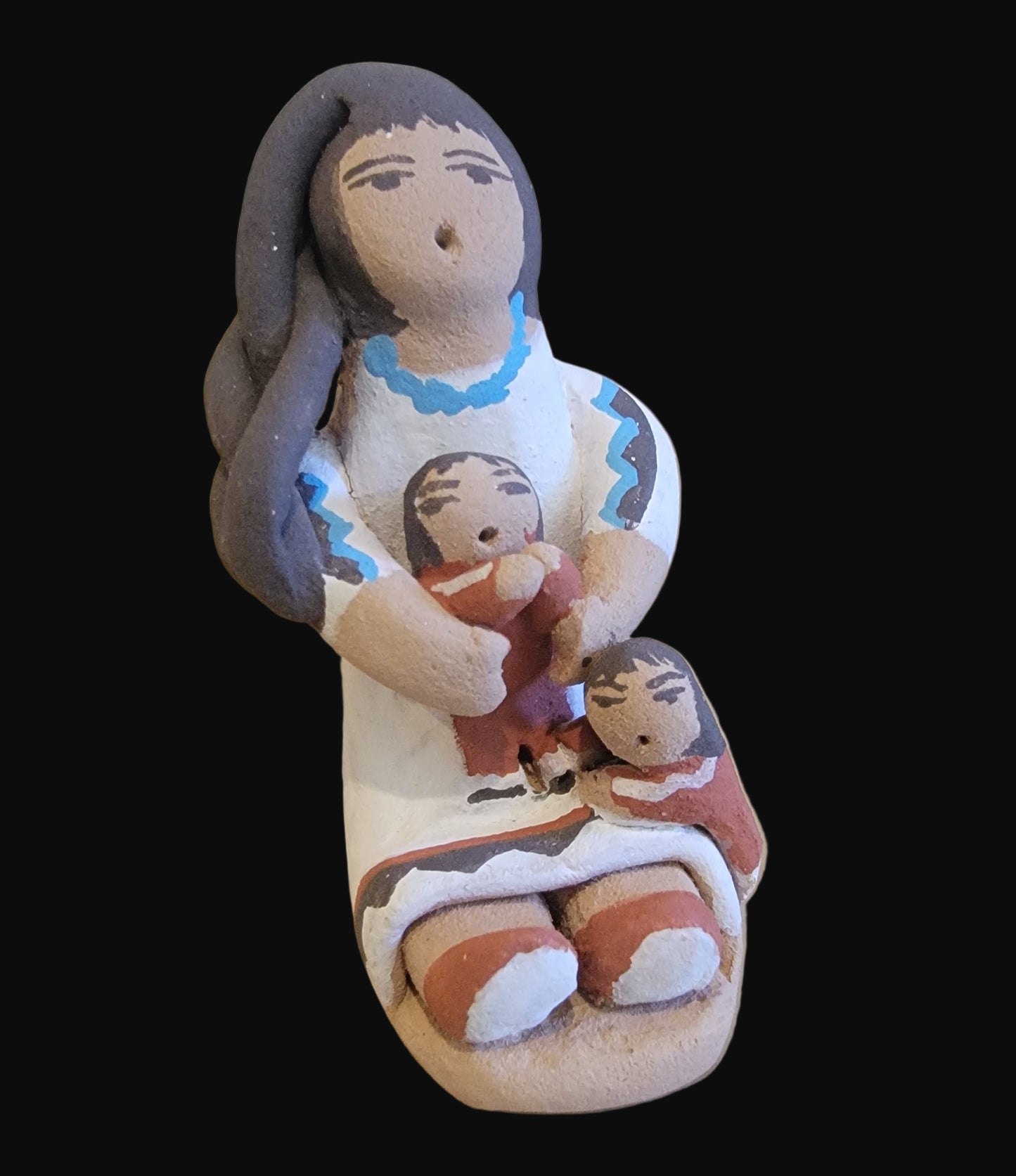 Jemez Pueblo Stoyteller w/ Two Children Pueblo Pottery