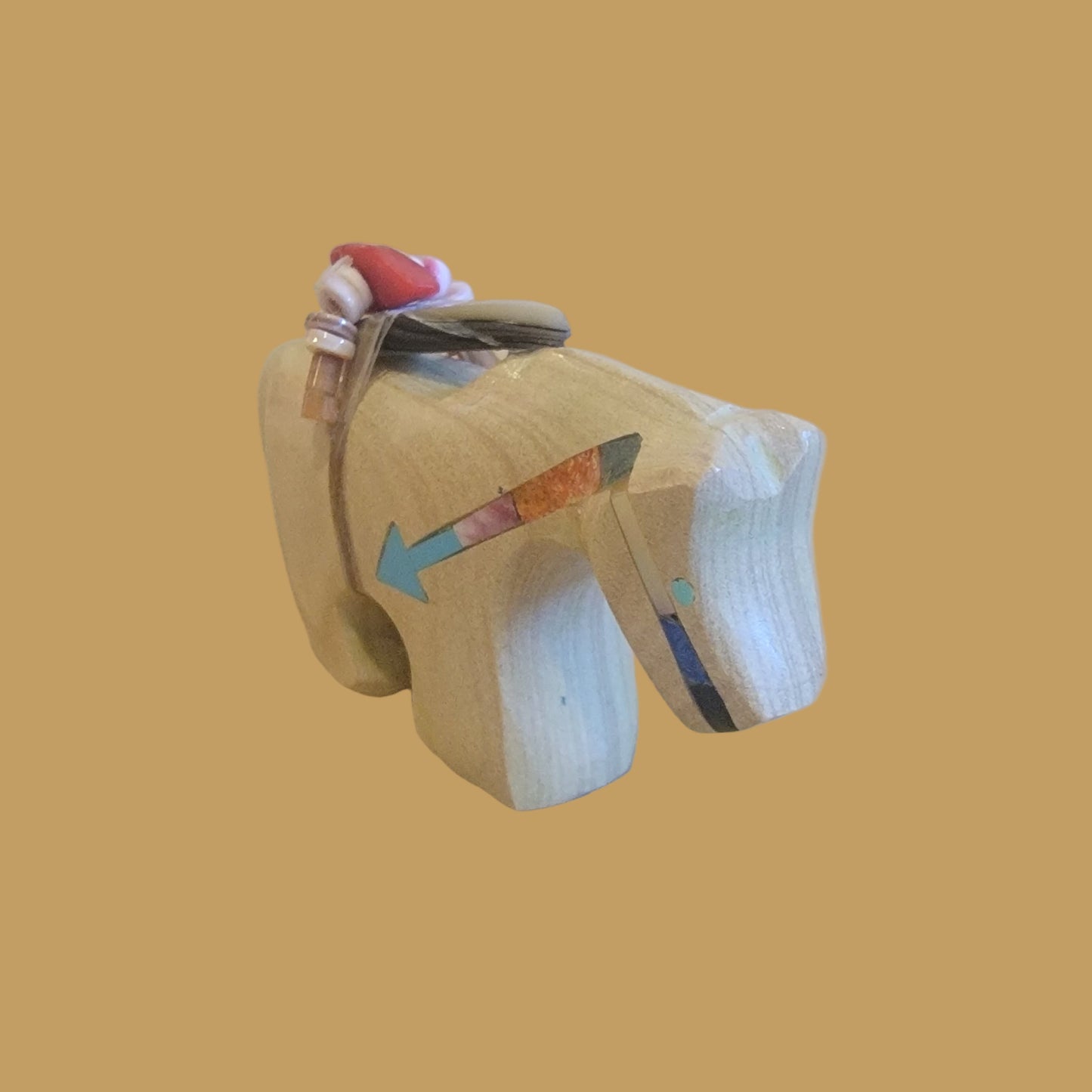 Healing Horse w/Colorful Heartline Zuni Fetish